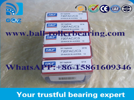 یک ردیف گوشه ای از لاغرهای توپ تماس 7207AC C3 / V1 V2 V3 سطح ارتعاش