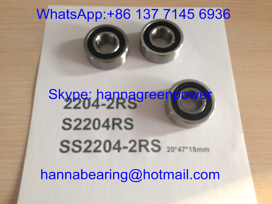 SS2204-2RS / S2204RS / 2204- TVH فولاد ضد زنگ خود تراز کننده بال بیئر با مهر لاستیکی ، 20*47*18 میلی متر
