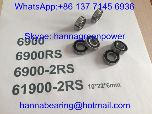 6900RS / 61900-2RS / 6900-2RS راننده های خودرو ، راننده های شکاف عمیق با مهر لاستیکی