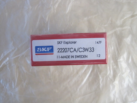 SKF 22207CA / W33 پرتوی رول کروی با قفس فولادی / مسی برای تولید ماشین آلات
