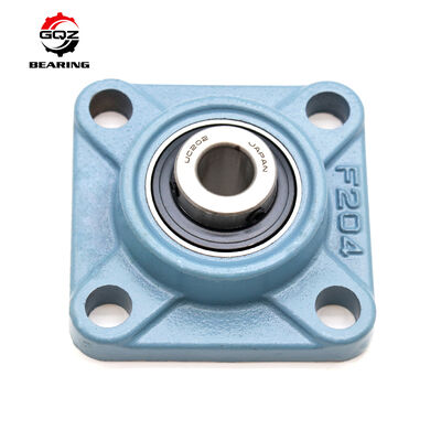 LYF209 2F Square 4-Bolt Flange Bearing Unit, Eccentric Collar Lock, Double 2F Flinger-Rubber Anti-Mud Seals