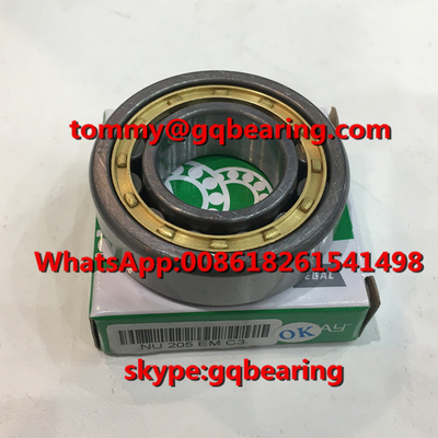 Gcr15 فولاد مواد C3 شفافیت ROLLWAY NU205EM NU205EMC3 یک ردیف استوانه ای استوانه