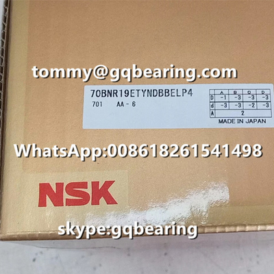 Gcr15 مواد فولادی توپ 18 درجه زاویه تماس NSK 70BNR19ETYNDBBELP4 فشار زاویه ای تماس توپ پرت