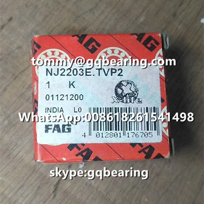 قفس نایلون Gcr15 ماده فولادی FAG NJ2203E.TVP2 یک ردیف حلقه ای رولر 17 x 40 x 16 میلی متر