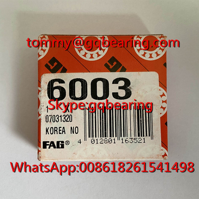 Gcr15 فولاد ساخته شده در کره ساخته شده نوع باز FAG 6003 Deep Groove Ball Bearing
