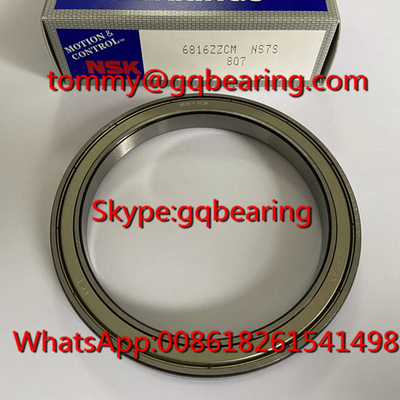 ژاپن منشأ Gcr15 مواد فولادی NSK 6816ZZCM دیوار نازک گلوله ای غلتک عمیق 80 x 100 x 10 میلی متر