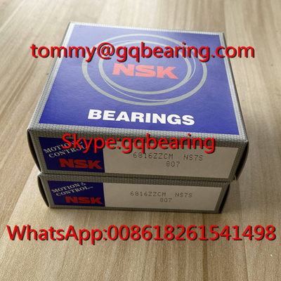 ژاپن منشأ Gcr15 مواد فولادی NSK 6816ZZCM دیوار نازک گلوله ای غلتک عمیق 80 x 100 x 10 میلی متر