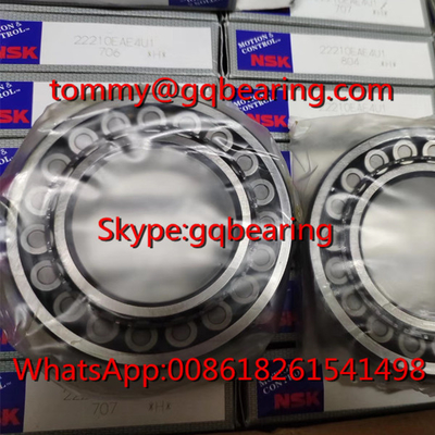 Gcr15 مواد فولادی NSK 22210EAE4U1 لگن های رولر کروی 50 * 90 * 23 میلی متر