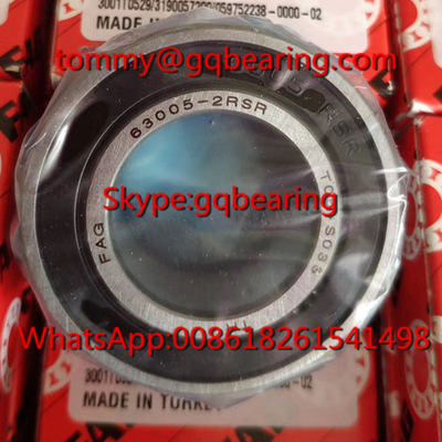 مواد فولادی Gcr15 ماده FAG 63005-A-2RSR گلوله گشنی عمیق 25x47x16mm